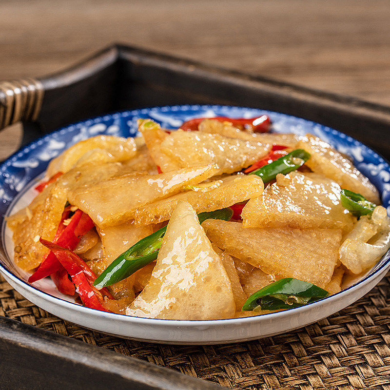 盐炒肉皮上海三林肉皮三林塘油炸猪皮加厚皮肚火锅搭配砂锅