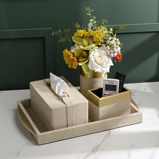 餐巾纸盒家用客厅轻奢美式纸巾盒高档新中式高端设计感抽纸盒套装