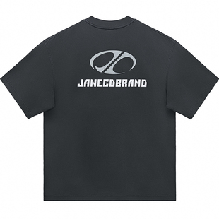 JC/Janecd做旧圆领短袖t恤男宽松重磅370克美式纯棉体恤2024新款