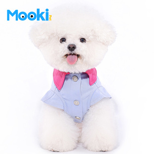 mookipet小狗衣服夏天带牵引环小型犬比熊雪纳瑞泰迪宠物马甲背心