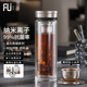 富光FU+纯钛双层玻璃杯抗菌茶水分离高档商务泡茶杯定制团购礼品