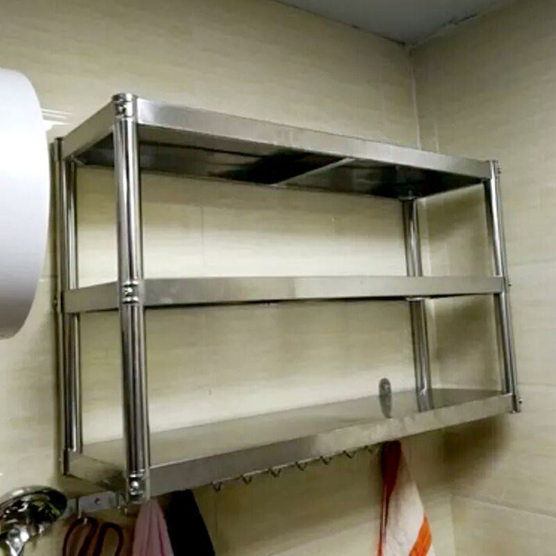 不钢壁物挂架厨货纳置架墙上收架子库吊房墙挂仓架锈二层双三壁层