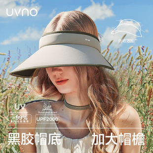 uvno防晒帽2024新款遮脸大帽檐遮阳帽夏季防紫外线空顶帽子太阳女