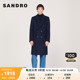 SANDRO Outlet男装款法式时尚长款羊毛毛呢大衣外套SHPMA00273