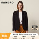 SANDRO Outlet女装黑色时髦法式优雅青一粒扣西装外套SFPVE00258