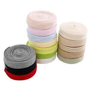 纯棉针织弹力素色螺纹免熨烫弹力包边条滚边条收边条包边带布条