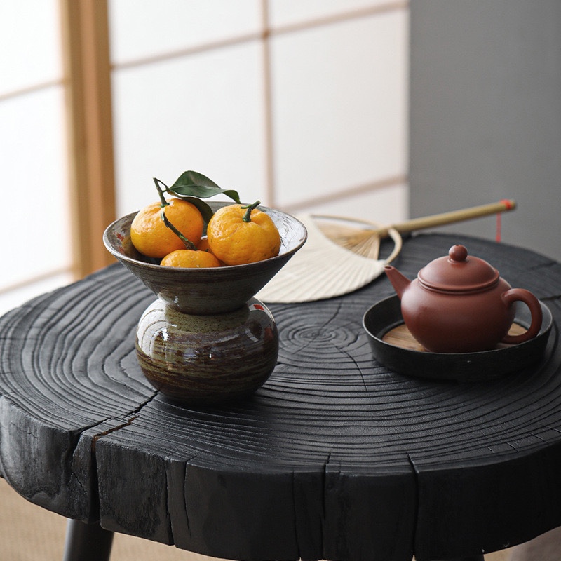 日式粗陶碗陶瓷民宿茶空间餐具摆台复古收纳碗家居可拆零食干果盘