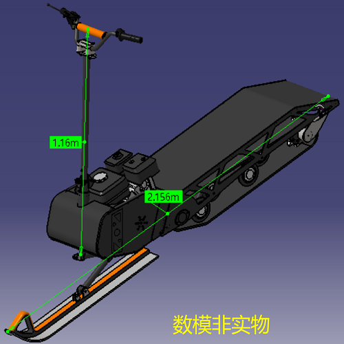 小型雪地履带式摩托滑板车自行车3d三维几何数模型链条stp齿轮cad