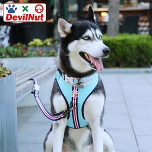 宠物胸背带牵引绳夏季透气衣服狗狗背心式小中大型犬泰迪外出用品