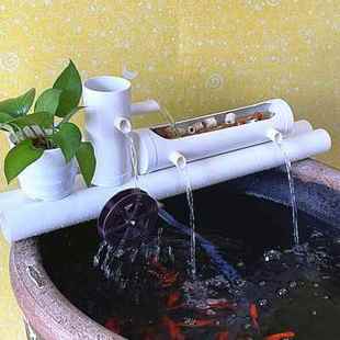 鱼缸过滤器小型三合一净水循环系统瀑布家用圆形瓷缸养鱼池过滤盒