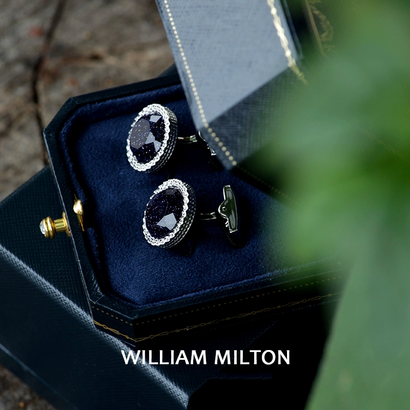 WILLIAM MILTON璀璨星空男士高端袖扣轻奢生日袖钉定制袖口扣礼盒