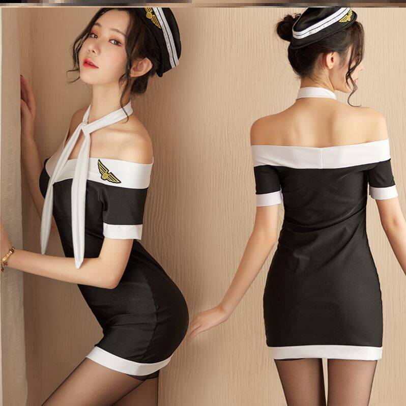 空姐制服露胸性趣露的诱感情却内衣情绪cos情美女韩系包股裙女装