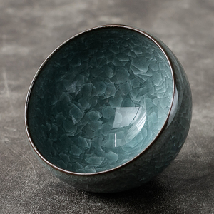 中皿曾广旭冰裂盏手工建盏单杯茶杯