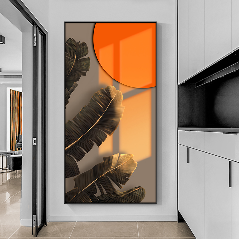 入户玄关装饰画竖版客厅背景墙壁画简约现代轻奢楼梯走廊过道挂画