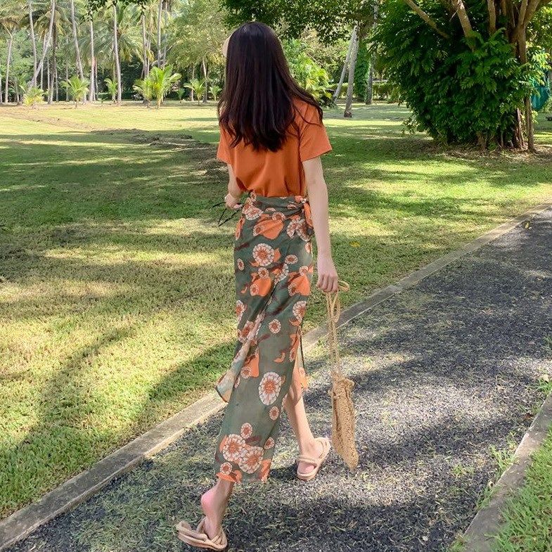 三亚沙滩裙女显瘦半身裙两件套装旅游穿搭衣服海边度假连衣裙超仙