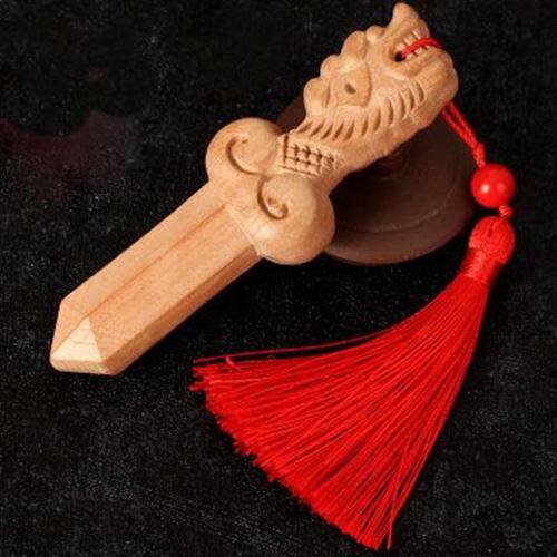 剑辟邪镇宅挂件小号婴儿夜哭随身孩件龙头客厅小摆辟邪挂件桃木剑