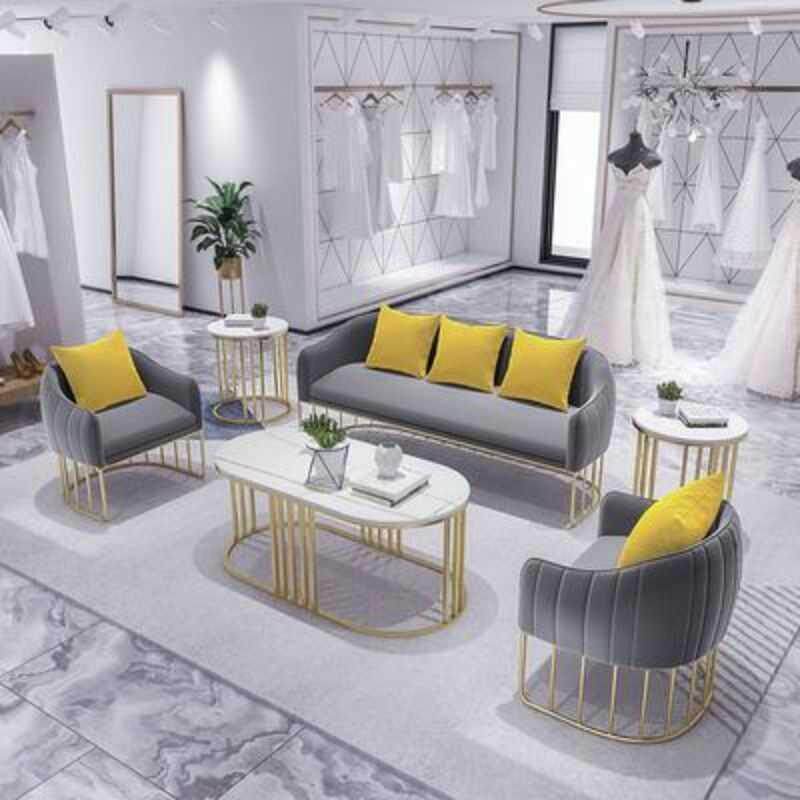 美容院沙发休息区接待轻奢