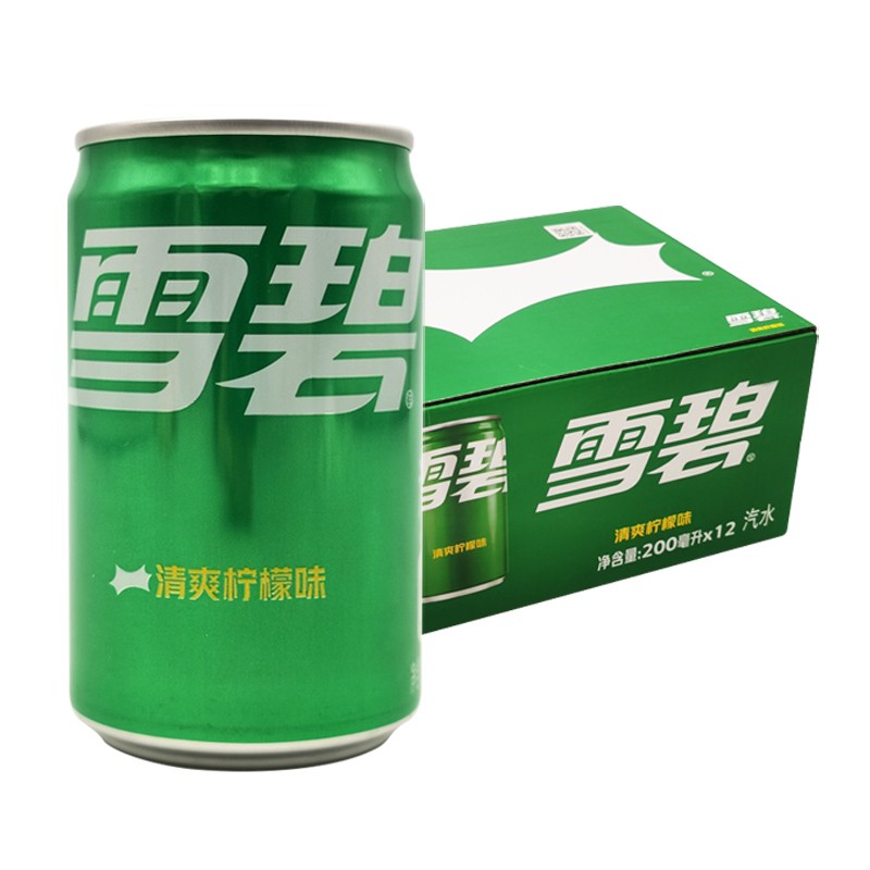 可口可乐 mini迷你罐200ml*12罐 含糖雪碧 小瓶装 柠檬味汽水饮料