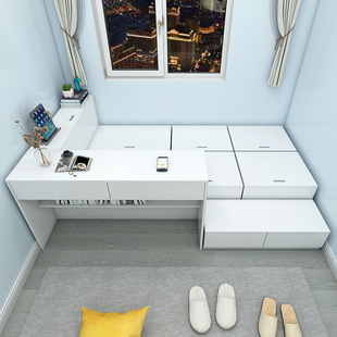 定制小户型多功组合能榻榻米床书桌一体1.2m1.5米单人床简约现代