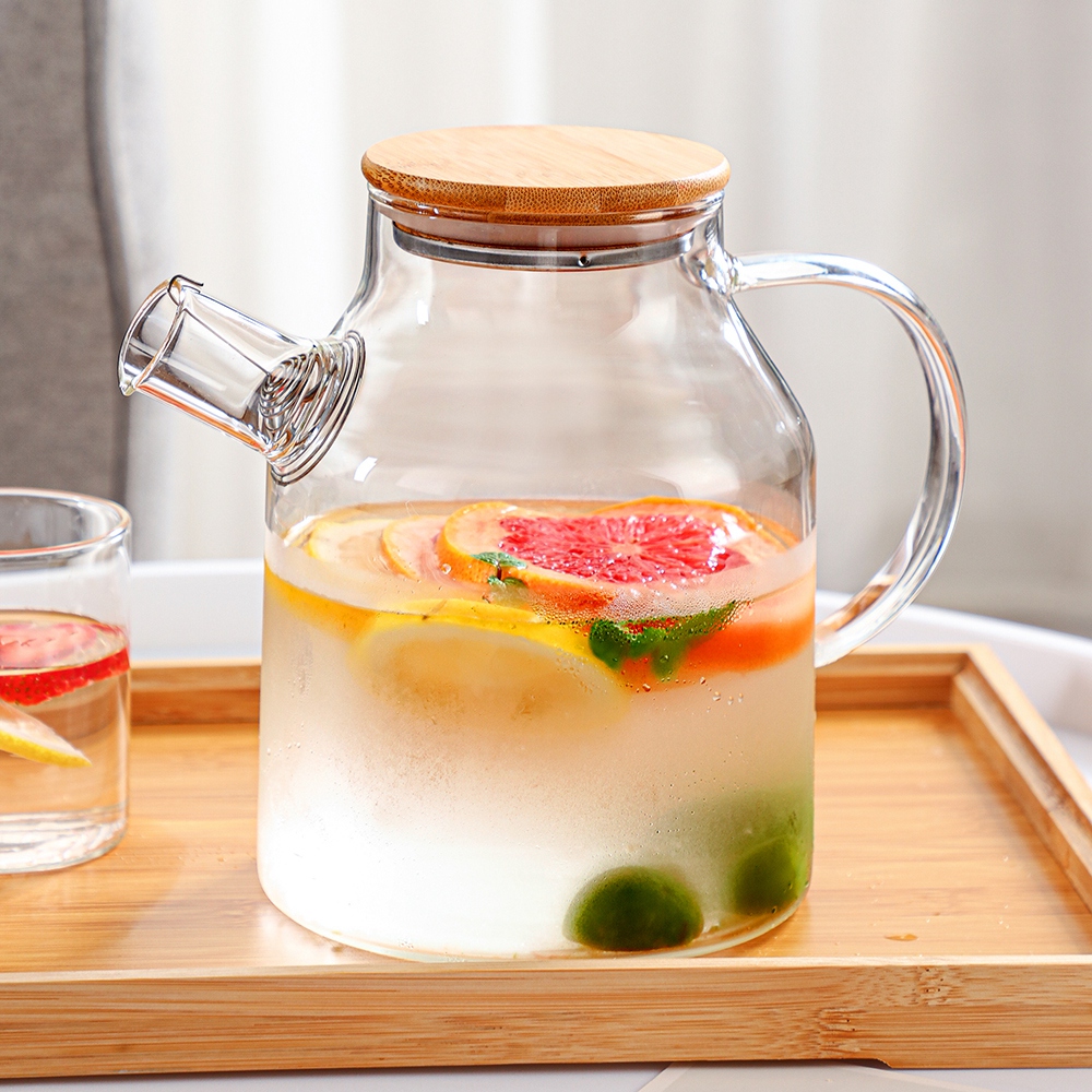 玻璃冷水壶套装耐热高温泡茶壶水果花茶壶杯冰箱家用晾开水凉水壶