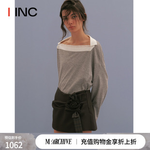 MARCHEN 设计师 IINC 24SS夏季新款海岸线休闲灰色长袖上衣外套女