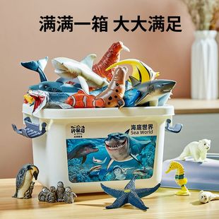 海洋动物玩具仿真模型生物世界手办儿童认知鲸鱼海豚海龟鲨鱼礼物