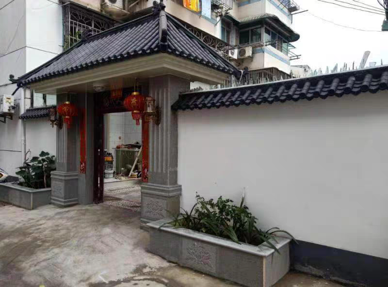 农村门头瓦片围墙一体仿古瓦树脂瓦片中式屋檐屋门头瓦塑料太原市