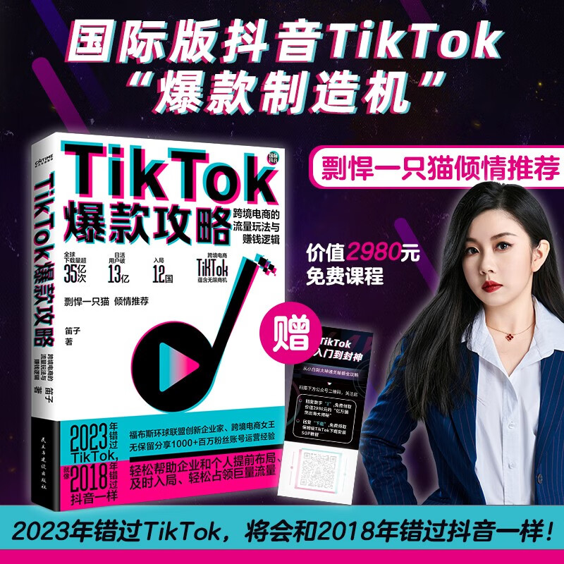 TikTok爆款攻略 DR跨境电商的流量玩法与赚钱逻辑 国际版抖音保姆级变现策略 跨境女王笛子无保留分享百万粉丝账号运营经验