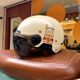 3C认证夏季电动车头盔可爱电瓶车安全帽男女通用卡通小熊防摔半盔