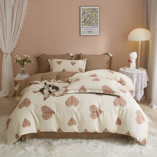 新品加厚磨毛四件套全棉纯棉床单被套家用床上用品秋冬季床品套件