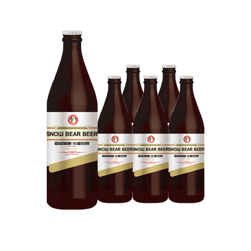 雪熊精酿小麦白啤酒比利时工艺哈尔滨精酿啤酒瓶装整箱439ml*6瓶