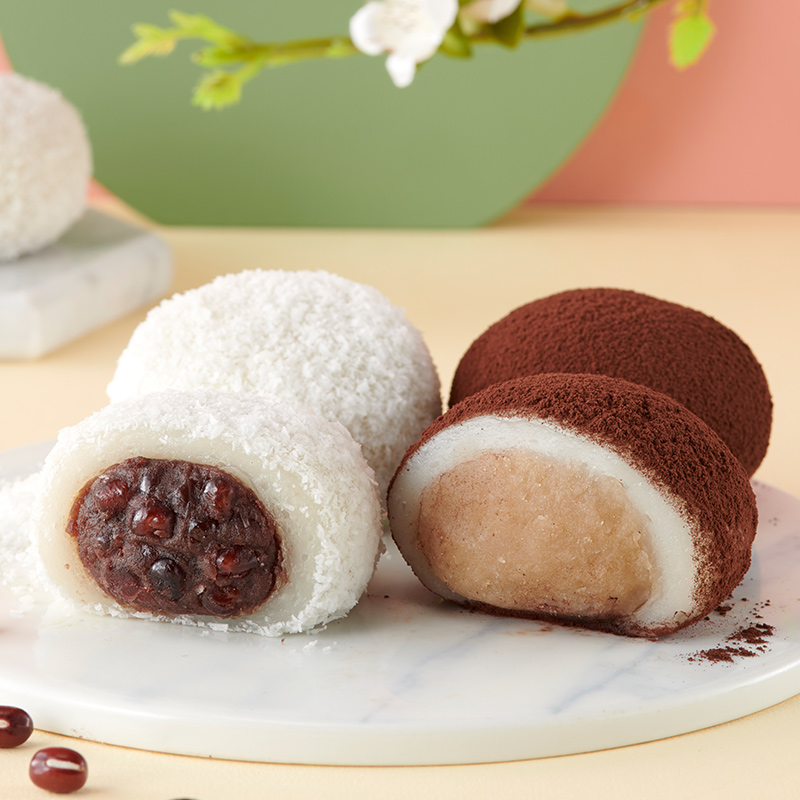 五芳斋糯团40克4只装雪媚娘干吃汤圆红豆糯米糍团子糕点休闲食品