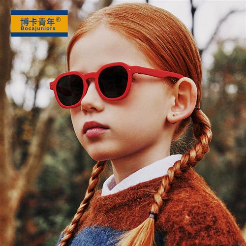 新款时尚儿童硅胶墨镜潮遮阳防紫外线儿童太阳镜男女孩防晒 S8447
