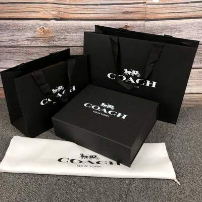 蔻驰美国专柜代购coach纸袋礼品袋防尘购物袋钱包包装礼品盒