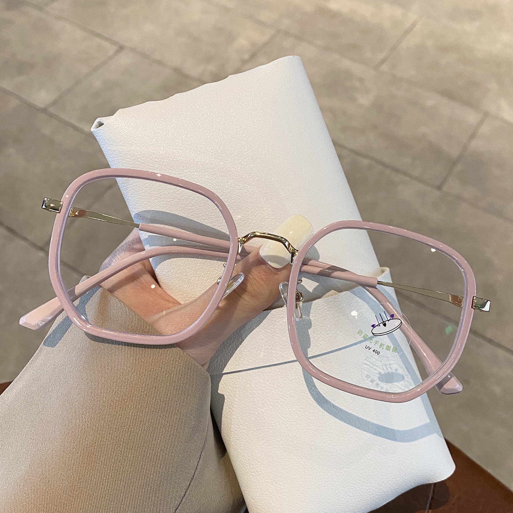 韩版新款防蓝光网红素颜眼镜女圆脸显瘦平光镜可配近视眼镜框