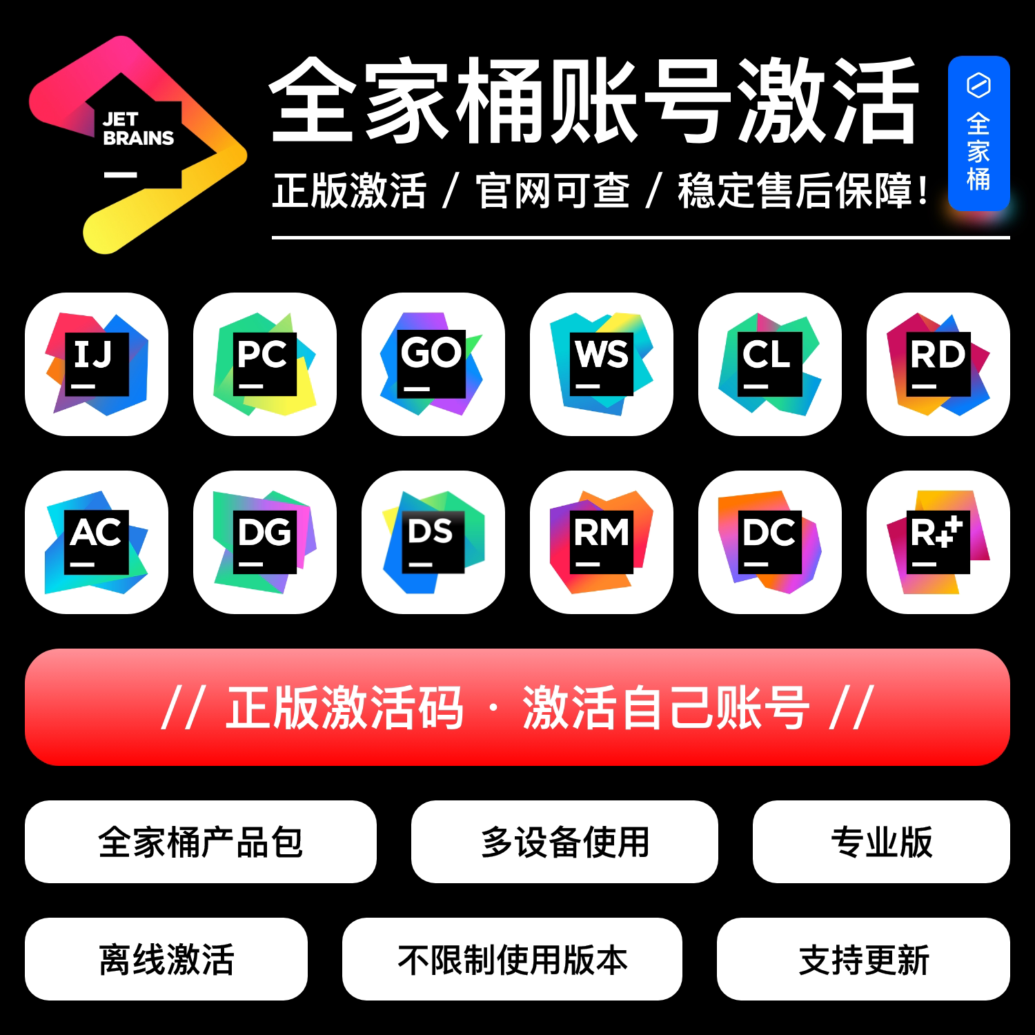 jetbrains全家桶idea正版激活pycharm专业版 webstorm datagrip