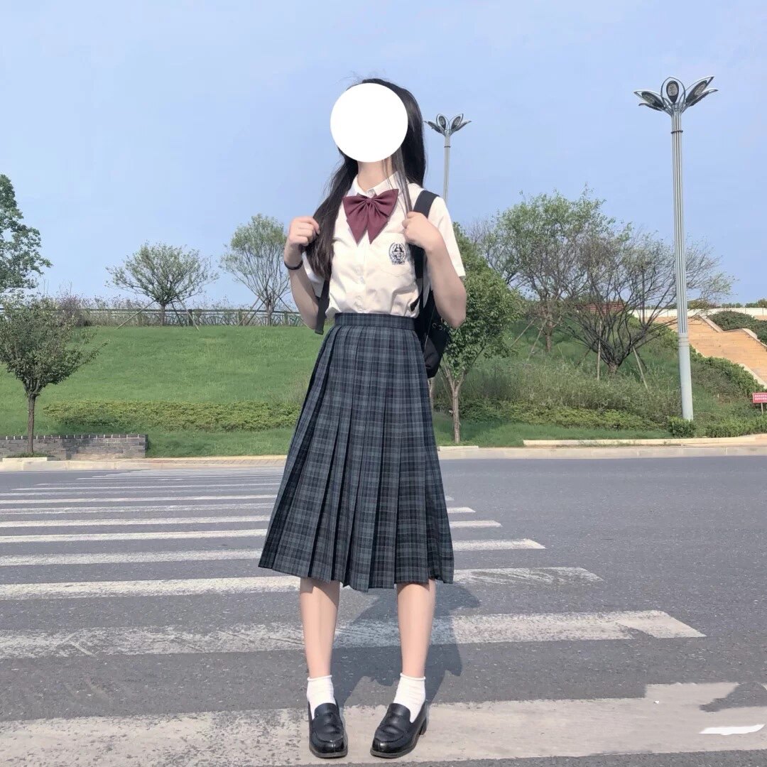 深夜幻境海苔jk制服裙套装中长裙校供感正版格裙春夏季学生百褶裙