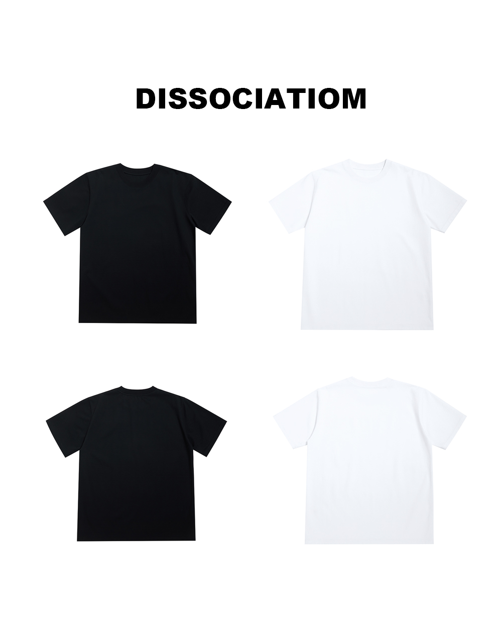 60支双面丝光凉感基础版型T恤 合身版型 克重白色230黑色240左右