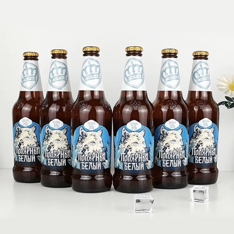 俄罗斯进口精酿啤酒西伯利亚王冠极地雪狼小麦白啤440ml*20瓶
