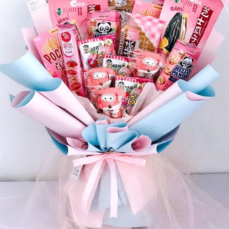 新网红零食花束制作材料包养乐多旺仔儿童手工diy花束套装生日礼