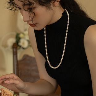 AOILDLLI珍珠项链年轻时尚小众设计女长款毛衣链2024新款项链配饰
