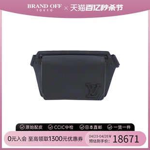 中古LV路易威登男包A级95新bum bag黑色牛皮手提斜挎包BRANDOFF