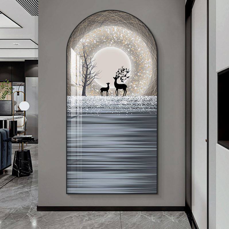 玄关装饰画网红2021新款入门高级感入户迎门墙门口正对门墙挂画