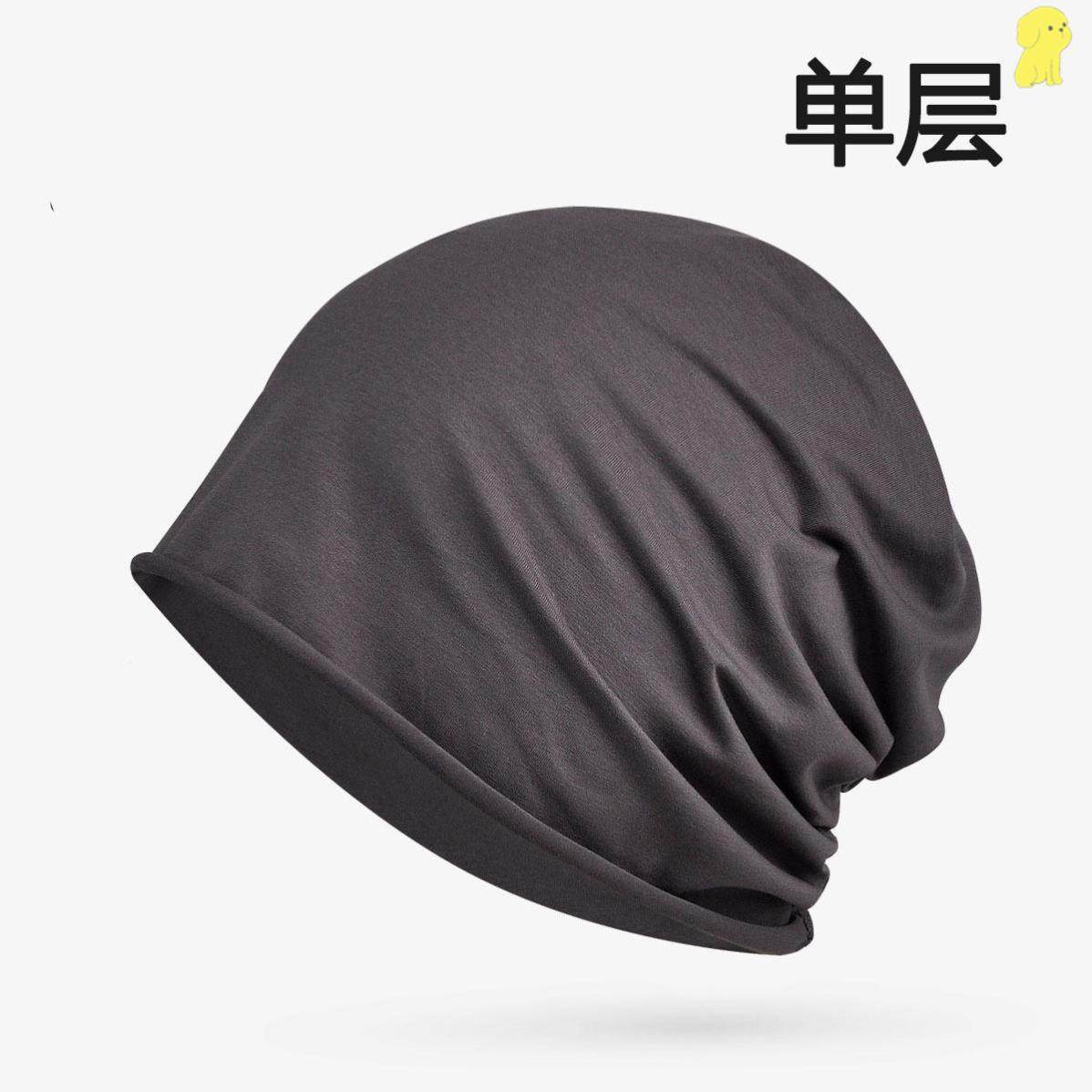 纯棉单层夏天套头帽睡帽薄款睡觉头套帽子女男薄化疗后女士光头帽