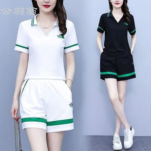 新款洋气潮流运动两件休闲夏季套女时尚韩版夏装套装女士2023