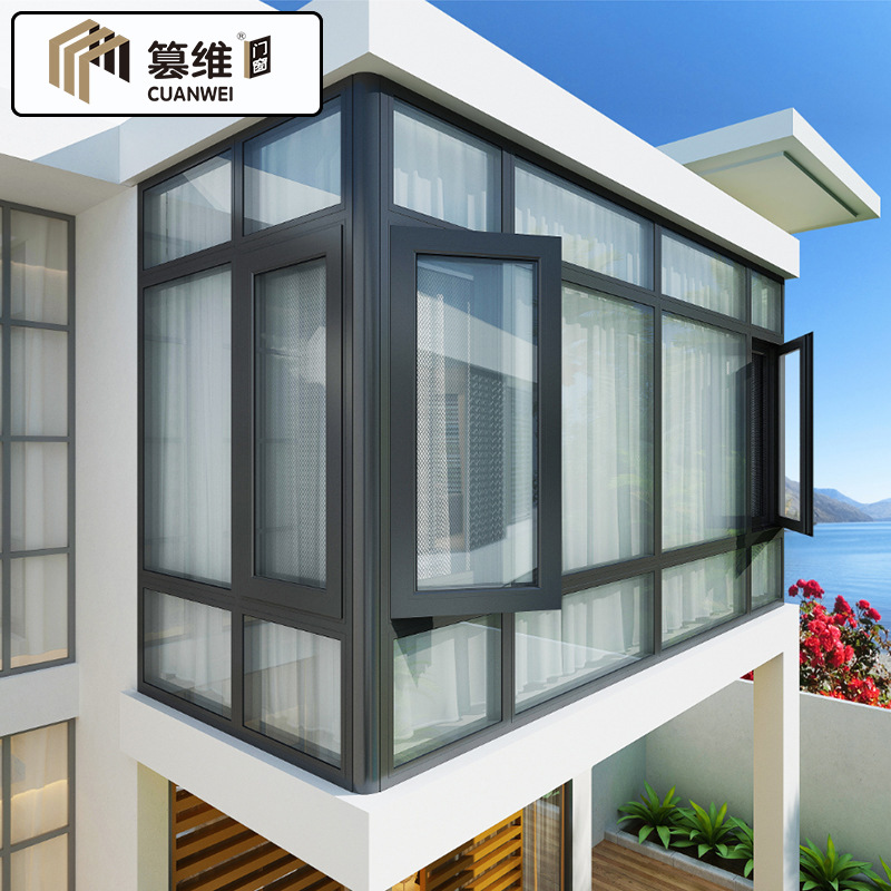篡维 断桥铝合金门窗定制100窗纱一体平开窗封阳台落地玻璃窗户已售