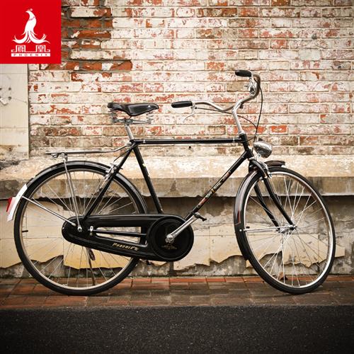 凤凰26寸二八大杠怀旧复古单车经典成人男女款轻便升级老式自行车