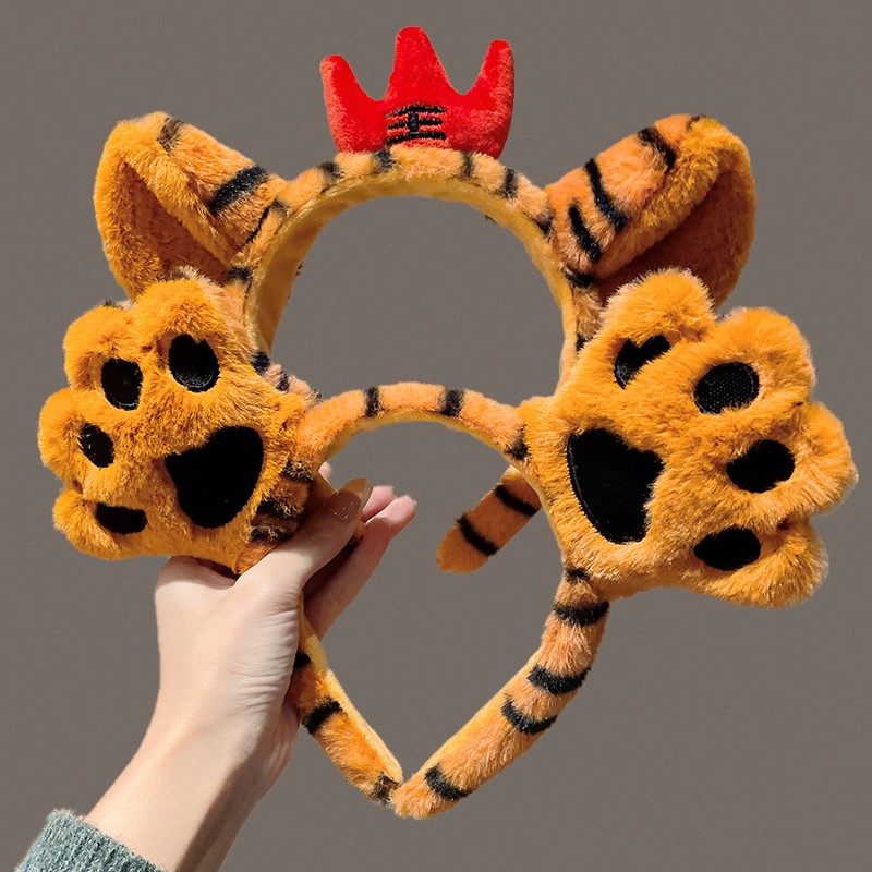 2022年虎年头饰新年发箍小老虎头发卡配饰虎年儿童春节头箍发饰女