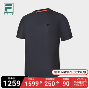 FILA GOLF斐乐男士梭织短袖衫2024夏季新款高尔夫户外运动上衣