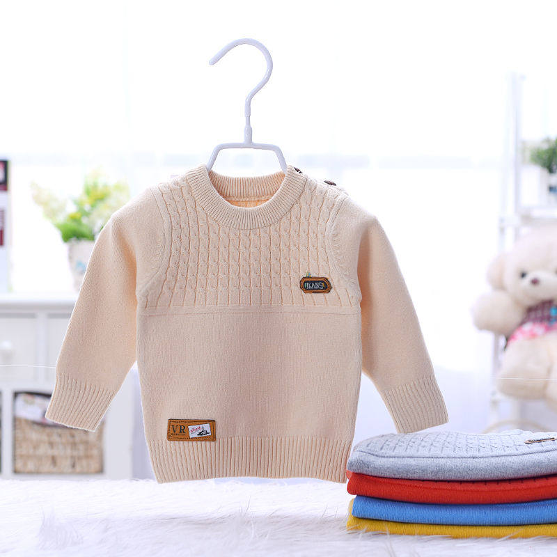 巴拉巴拉春秋装宝宝套头毛衣男童0123岁婴儿圆领纯棉针织衫女